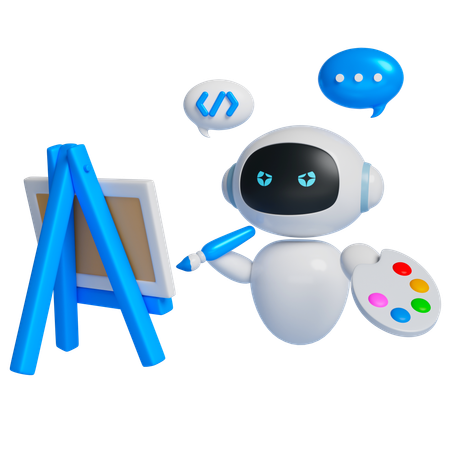 Robot Drawing  3D Icon