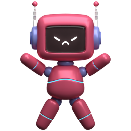 Robot en colère  3D Illustration