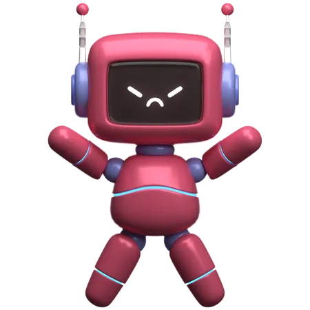 Robot en colère  3D Illustration