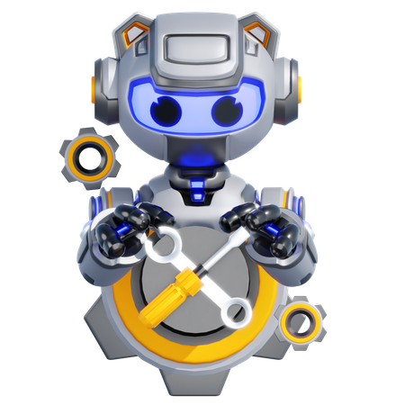 Robot en maintenance  3D Illustration