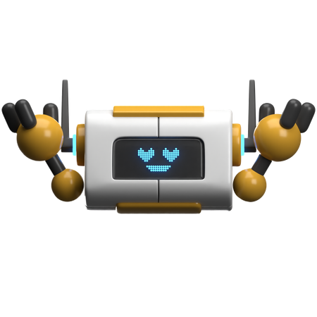 Robot enamorarse  3D Illustration