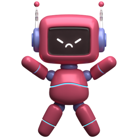 Robot enojado  3D Illustration