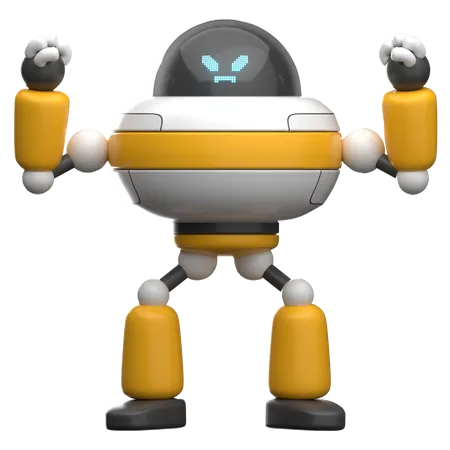 Robot enojado  3D Illustration