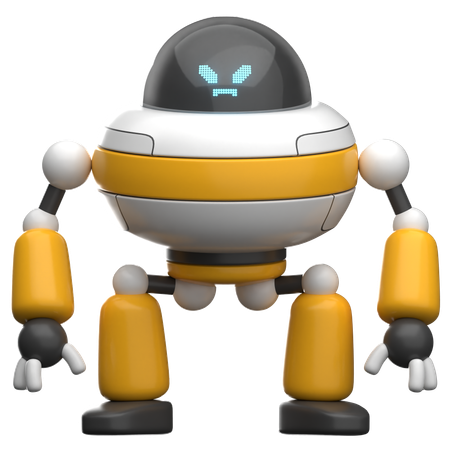 Robot enojado  3D Illustration