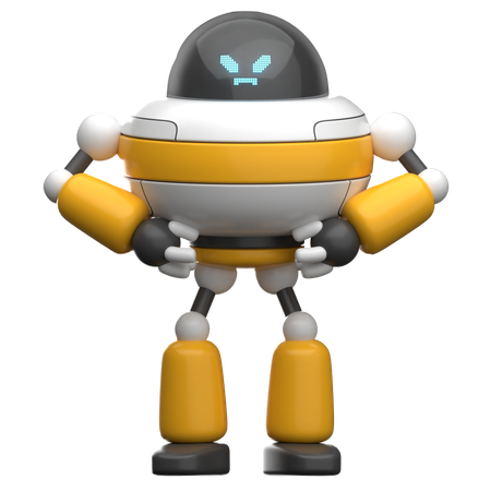 Robot enojado  3D Illustration