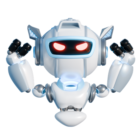 Robot enojado  3D Illustration