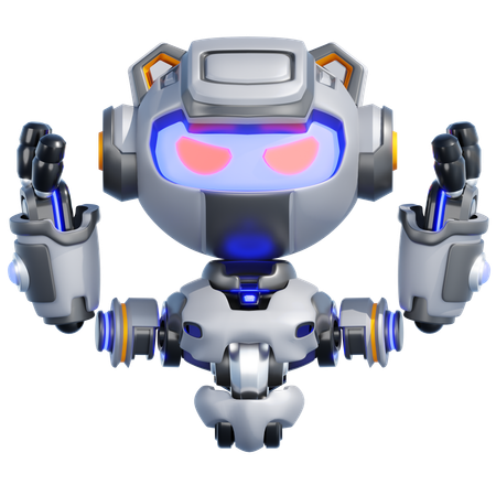 Robot enojado  3D Illustration