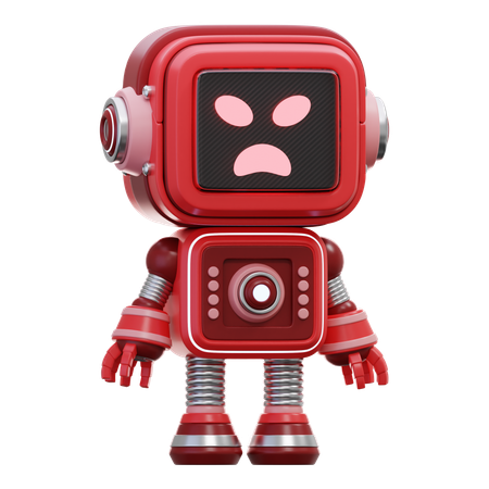 Robot enojado  3D Illustration