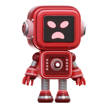 Robot enojado  3D Illustration