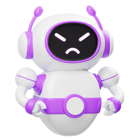 Robot enojado  3D Illustration