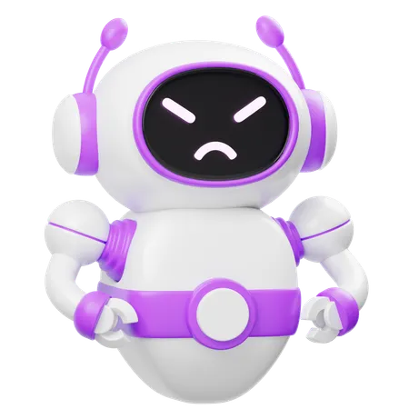 Robot enojado  3D Illustration