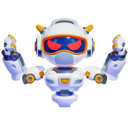 Robot enojado  3D Illustration