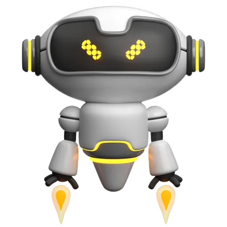 Robot enojado volador  3D Icon