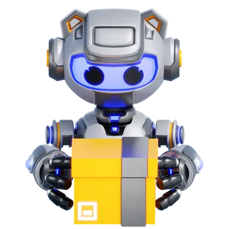 Entrega de paquetes de robots  3D Illustration