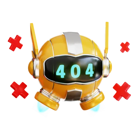 Robot Error 404  3D Illustration