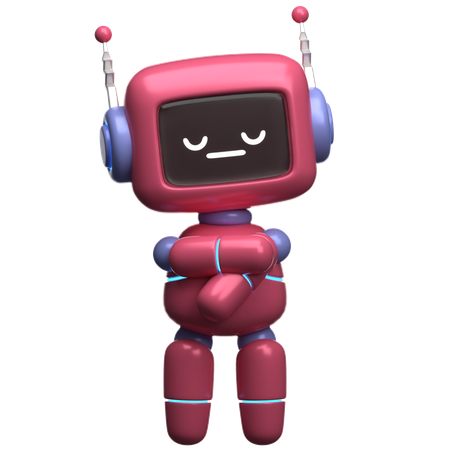 Robot esperando algo  3D Illustration