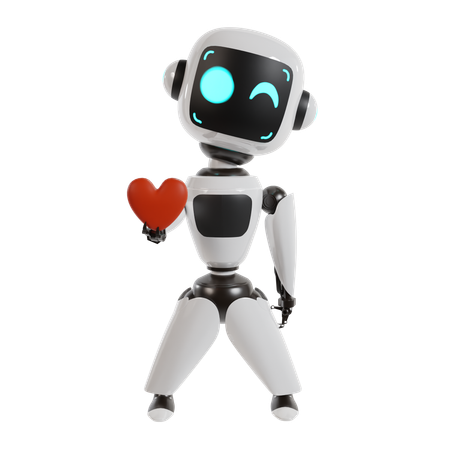 Robot está expresando su amor  3D Illustration