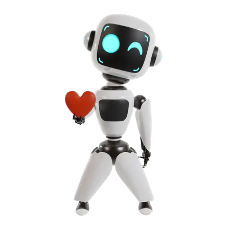 Robot está expresando su amor  3D Illustration