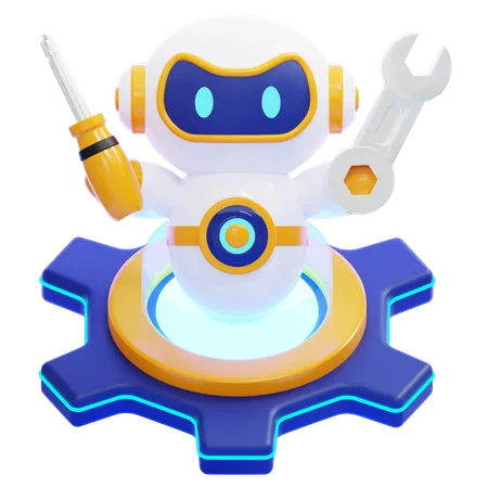 Robot effectuant la maintenance  3D Icon