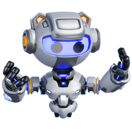 Robot expliquant  3D Illustration