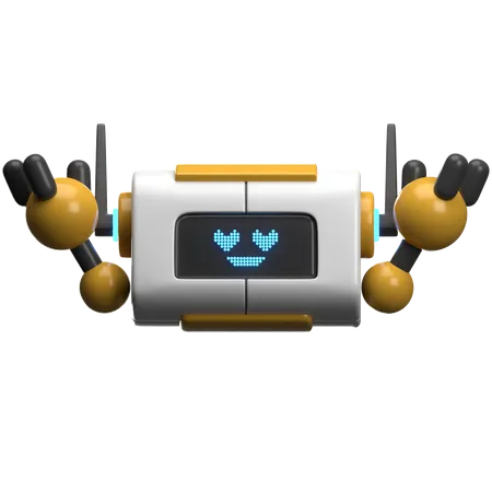 Robot Fall in Love  3D Illustration