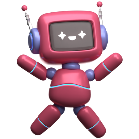 Robot feliz  3D Illustration
