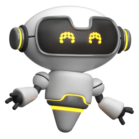Ilustración 3D de robot feliz  3D Icon