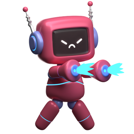 Robot Fight Mode  3D Illustration