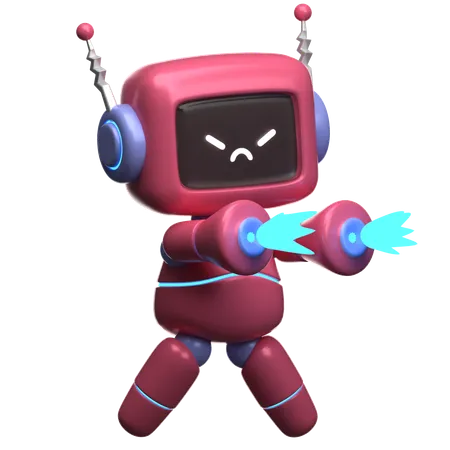 Robot Fight Mode  3D Illustration