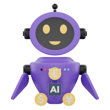 Robot financiero  3D Icon