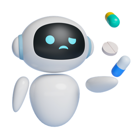 Robot Floating Pill The Air  3D Icon