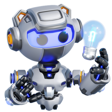 ROBOT FOUND IDEA  3D Illustration