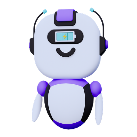 Robot Full Battery  3D Icon