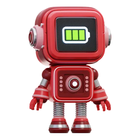 Robot Full Battery  3D Illustration