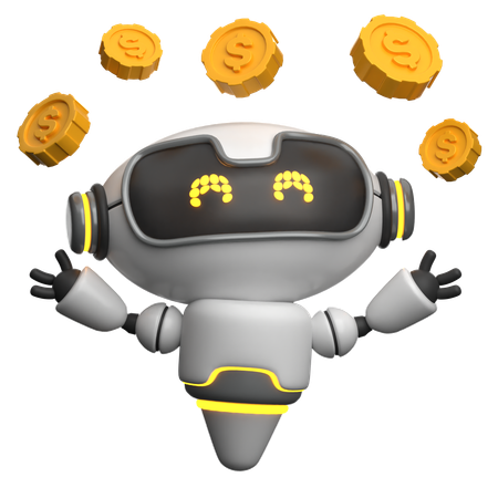 Robot Get Coins  3D Icon