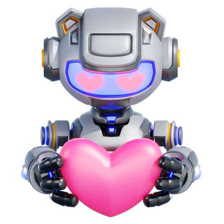 ROBOT GIVE LOVE  3D Illustration