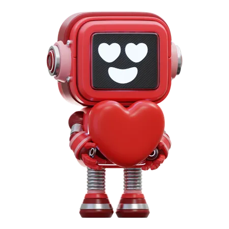 Robot Gives Love  3D Illustration