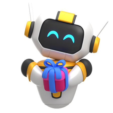 Robot Giving Gift  3D Icon