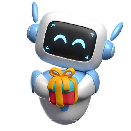 Robot Giving Gift  3D Icon