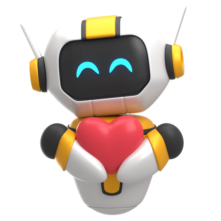 Robot Giving Heart  3D Icon