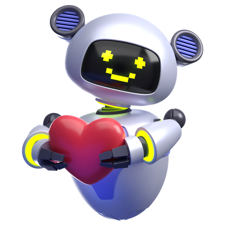 Robot Giving Heart  3D Illustration