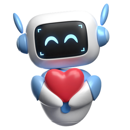 Robot Giving Heart  3D Icon