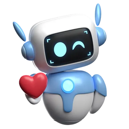 Robot Giving Heart  3D Icon