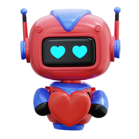 Robot Giving Love  3D Illustration