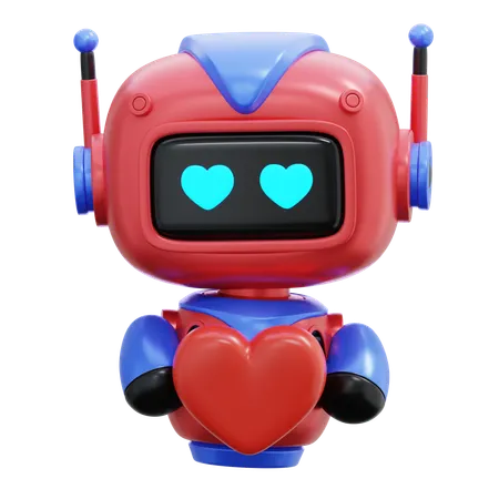 Robot Giving Love  3D Illustration