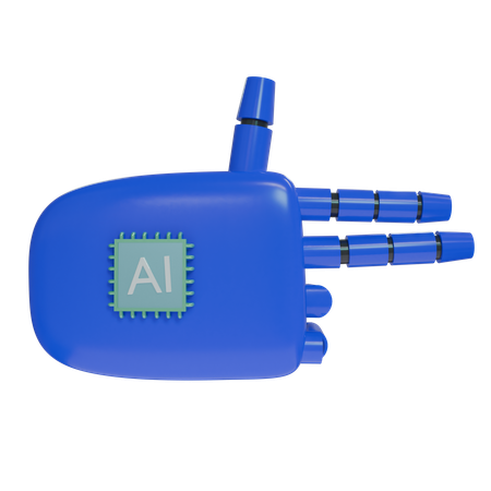 Robot Hand Firing Blue  3D Icon