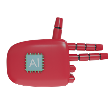 Robot Hand Firing Crimson  3D Icon