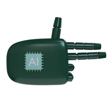 Robot Hand Firing Emerald  3D Icon