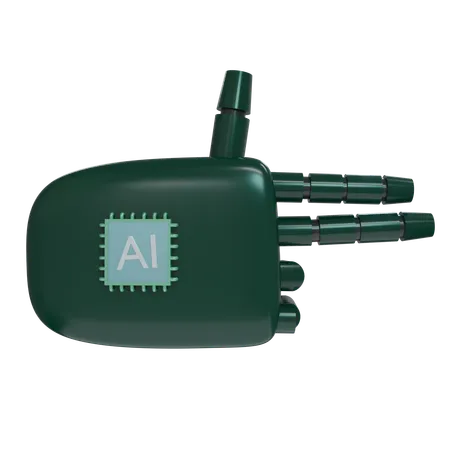 Robot Hand Firing Emerald  3D Icon