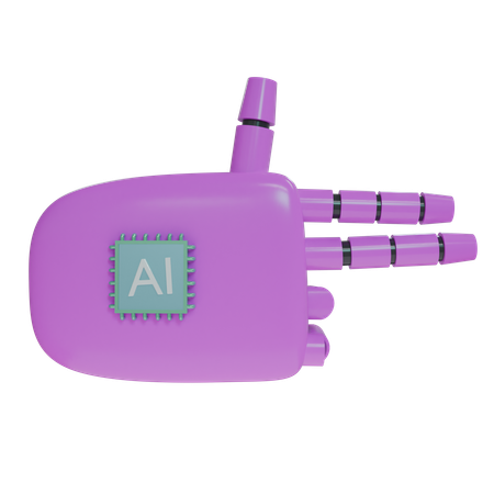 Robot Hand Firing Magenta  3D Icon